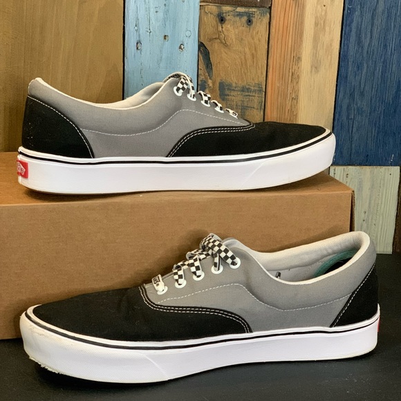 Vans Other - Old School Vans “Comfy Cush”Black and Gray with checkerboard laces, size 13 mens
